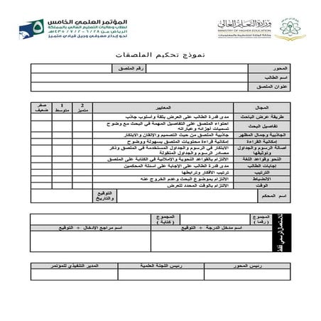 نموذج تحكيم الملصقات