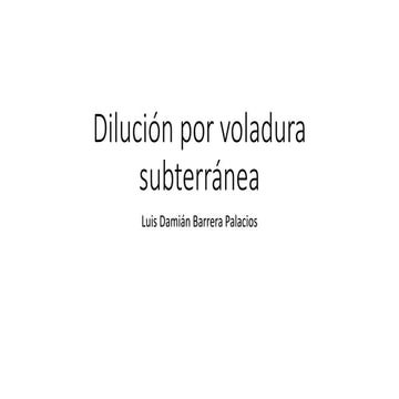 Dilución en minería subterranea