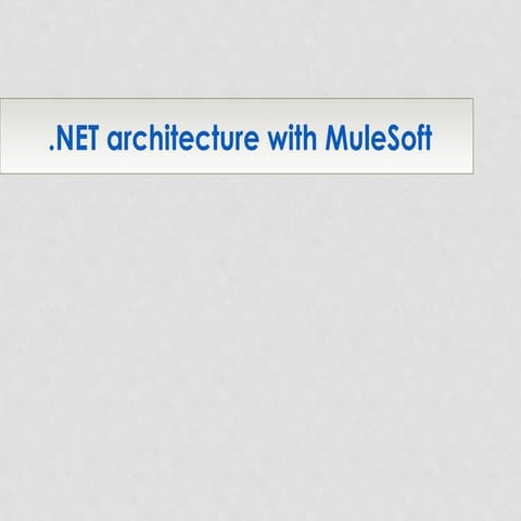 .Net architecture with mule soft