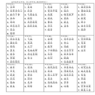 五年级华文听写