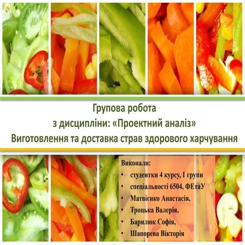 Проект "Виготовлення та доставка страв здорового зарчування"