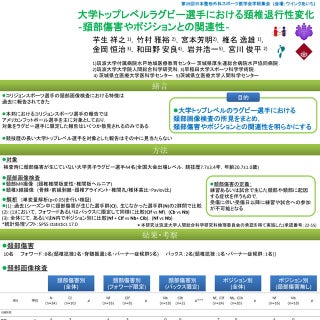 大学トップレベルラグビー選手における頚椎退行性変化‐頚部傷害やポジショ...