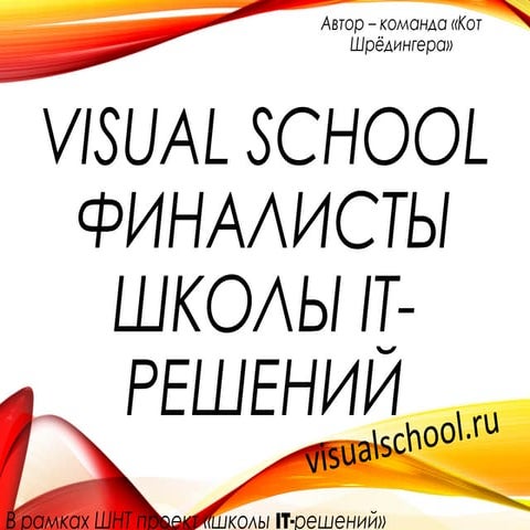 Visual school. Финалисты Школы IT-решений