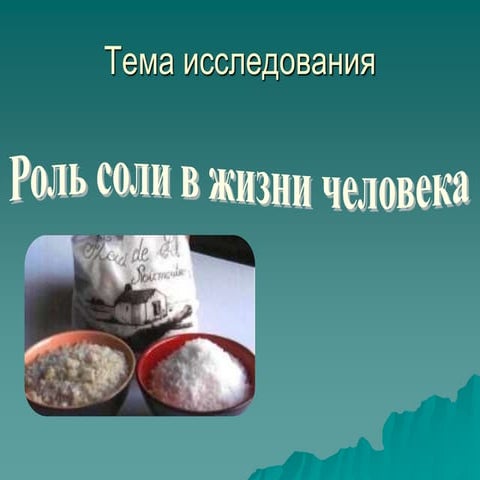 роль соли в жизни человека | PPT