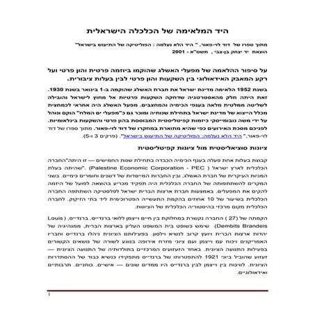 היד המלאימה של הכלכלה הישראלית