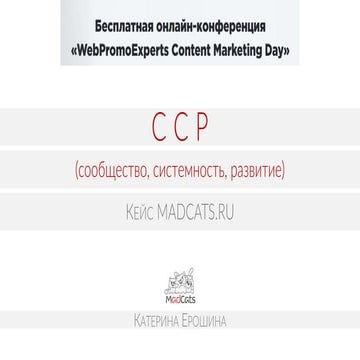 «ССР (сообщество, системность, развитие)» Кейс MadCats
