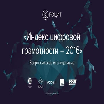 Цифровая грамотность в России / 2016