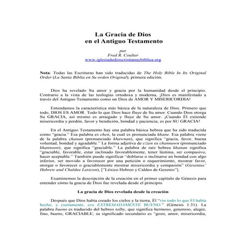 La gracia de dios en el antiguo testamento | PDF
