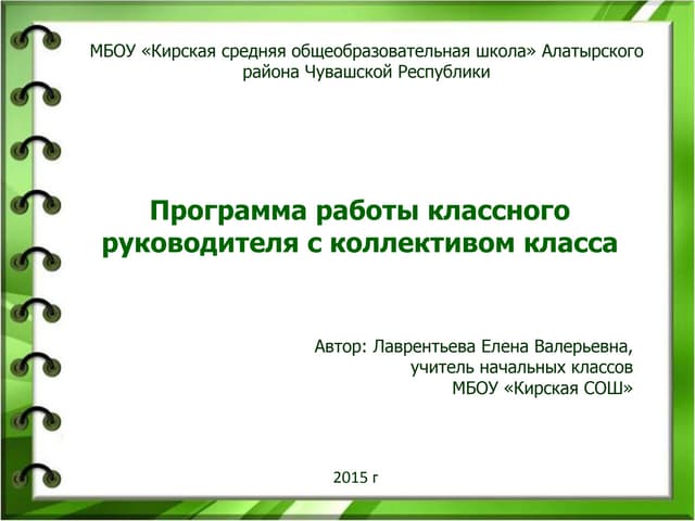 Программа классного руководства