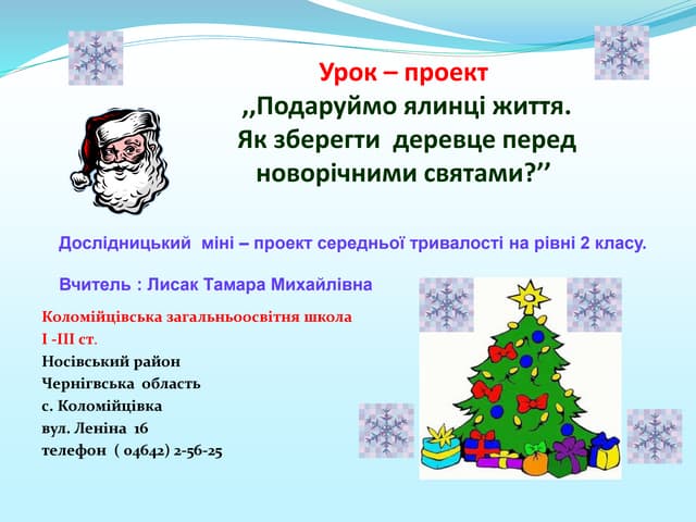 Урок – проект презентація про ялинку