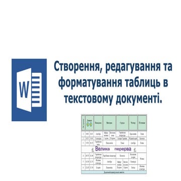 таблиці в тексті