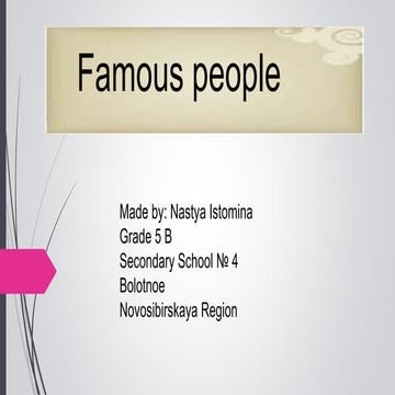 Famous People | PPT