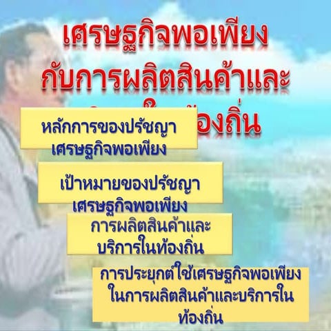 เศรษฐกิจพอเพียงกับการผลิตสินค้าและบริการในท้องถิ่น
