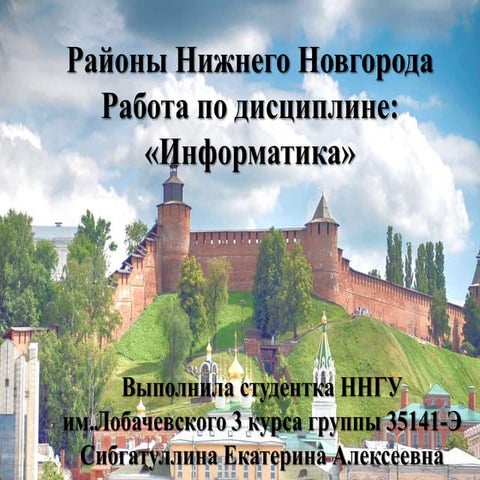 Районы Нижнего Новгорода | PPT