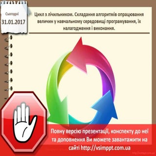 Урок 44 для 8 класу - Цикл з лічиль...