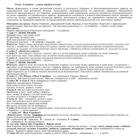 Україна - єдина країна Перший урок