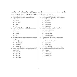 ข้อสอบศลปะ ป.6 ภูมิปัญญาทางดนตรี