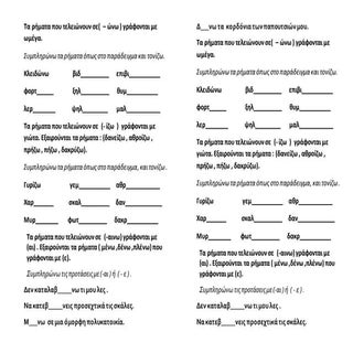 Κανόνες ορθογραφίας ρημάτων