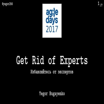 Егор Бугаенко. Избавляйтесь от экспертов!