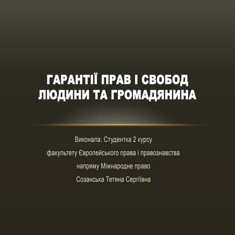 гарантії прав і свобод людини та громадянина