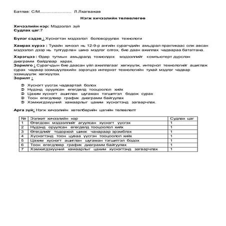 ээлжит хөтөлбөр, зөвлөмж | PDF