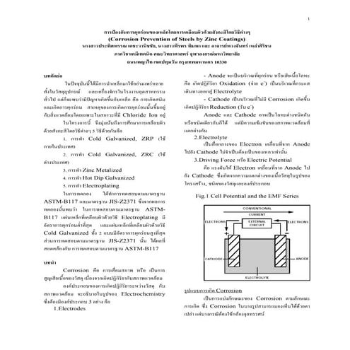 บทความวิจัย ZINC PROTECTION