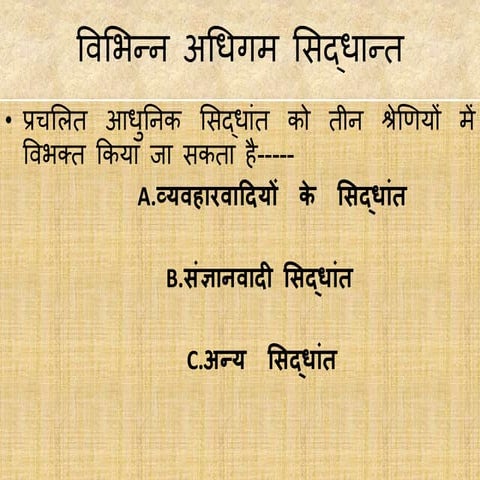 विभिन्न अधिगम सिद्धांत और उनके निहितार्थ