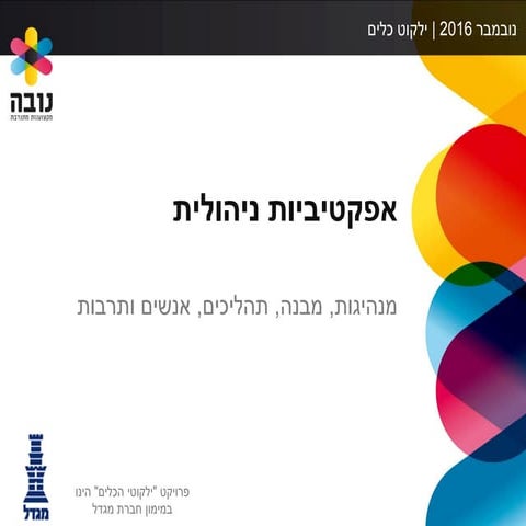 ילקוט כלים   אפקטיביות ניהולית