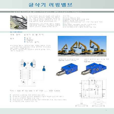 어플리케이션 별 밸브 (굴삭기 러 핑밸브)