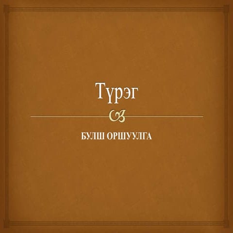 Түрэг - БУЛШ ОРШУУЛГА