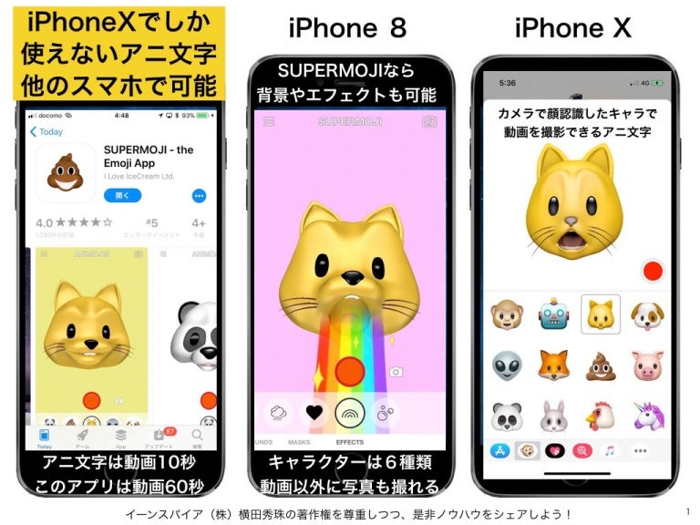 Iphonexのアニ文字を他のiphoneやandroidでも使う方法