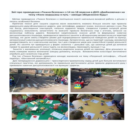 звіт про проведення