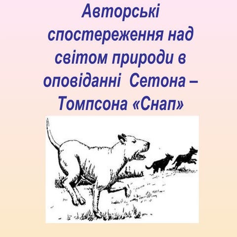 Сетон - Томпсон "Снап" | PPT