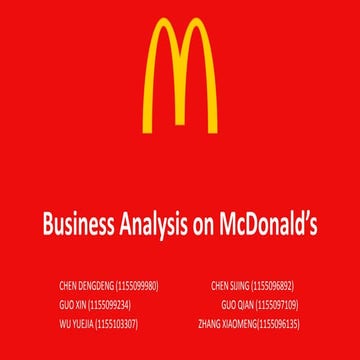 Business model of Mcdonald's