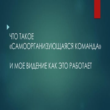 Самоорганизующиеся команды