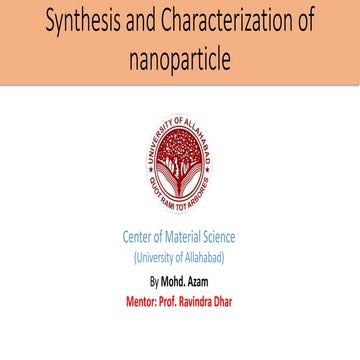 Synthesis and Characterization of nanoparticle