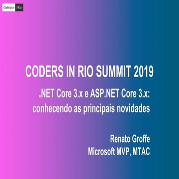 .NET Core 3.x e ASP.NET Core 3.x - Coders in Rio
