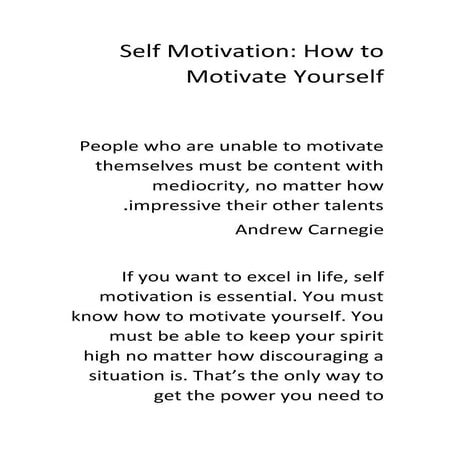 Motivate Yourself