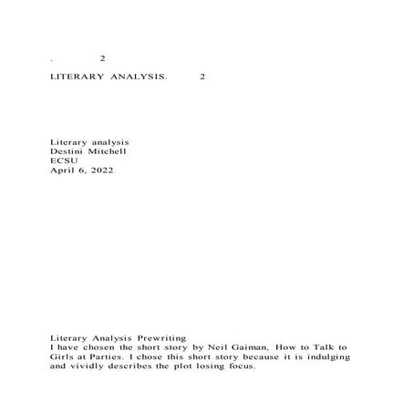 .2LITERARY ANALYSIS. 2Literary analysisDes | DOCX
