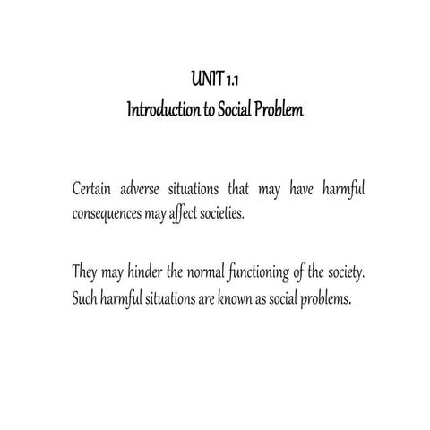 Introduction to Social problems | PPTX