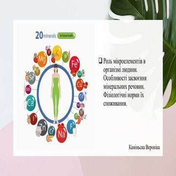 Микроэлементы в человеческом организме. Минеральные вещества. | PPT