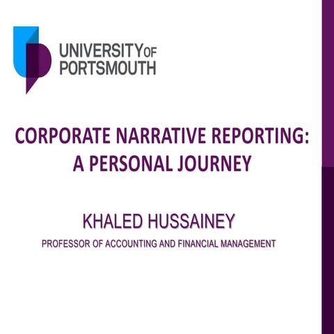 المادة العلمية لسمينار الاستاذ الدكتور خالد الحسينى عن الافصاح السردى للشركات...