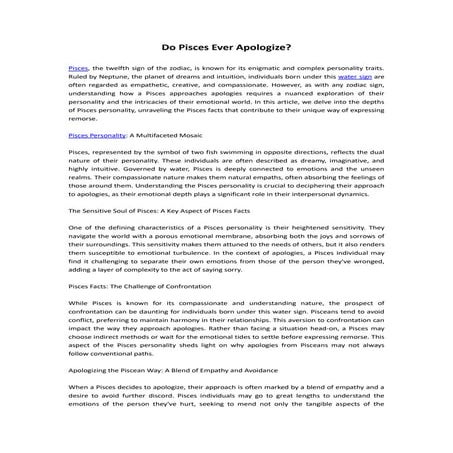 Do Pisces Ever Apologize?