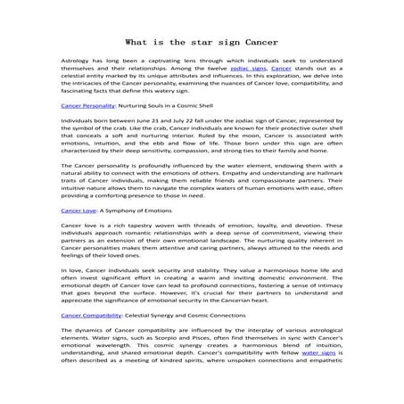 What is the star sign Cancer