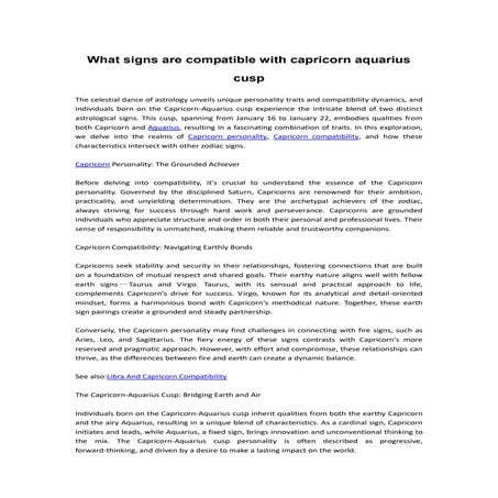 What signs are compatible with capricorn aquarius cusp