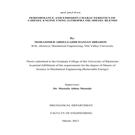 (تحليل أداء وإنبعاثات محرك ديزل يستخدم خليط وقود الديزل و زيت الجاتروفا )بحث الماجستيرالتكميلي.pdf