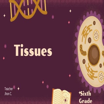 Presentation about the different tissues (Connective / ephitelial ...