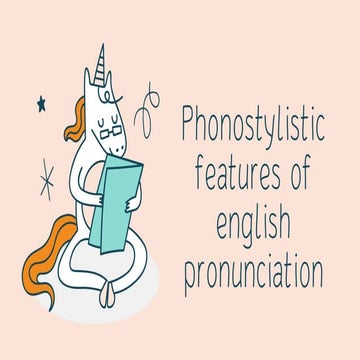 Phonostylistic features of English pronunciation | PDF