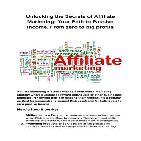 Unlocking the Secrets of Affiliate Marketing: Your Path to Passive ...