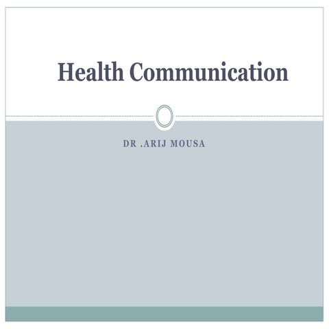 اHealth communication for undergraduate students